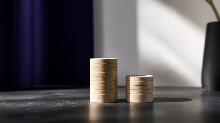 Deux colonnes de jetons dont la seconde est amputée de son sommet