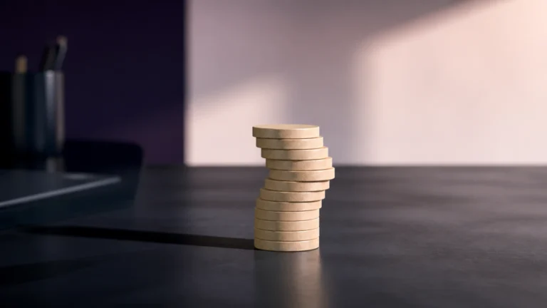 Colonne de jetons dont les éléments supérieurs sont décalés en spirale